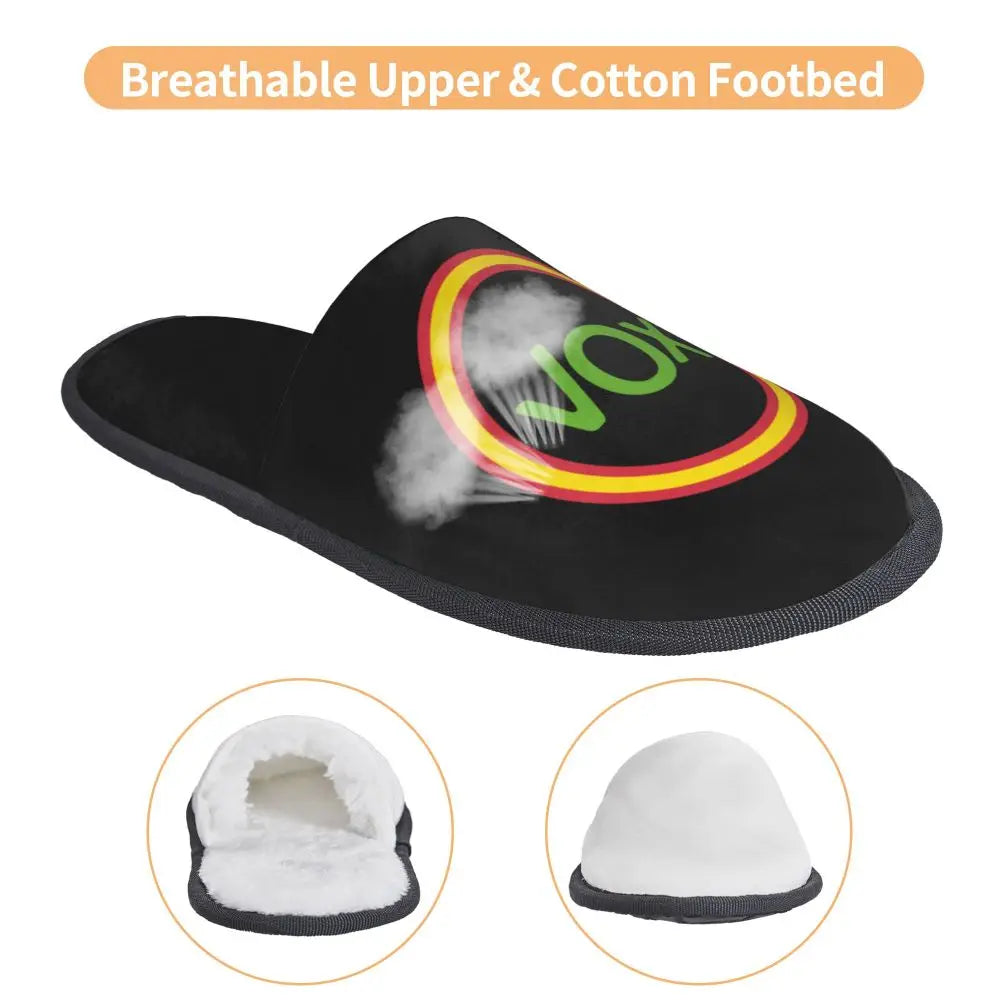 Custom Spain Vox Stripe Flag Soft Scuff With Memory Foam Slippers Women Spanish Political Party Spa House Shoes