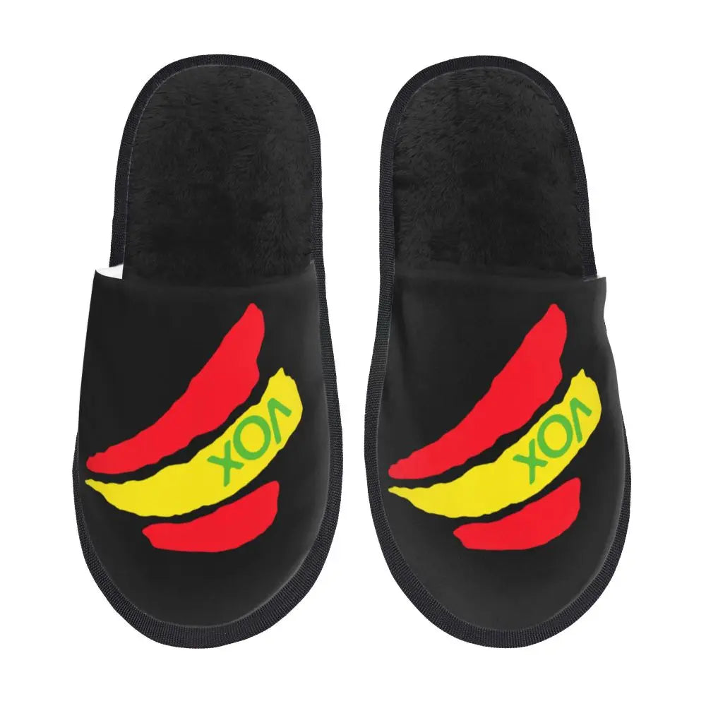 Custom Spain Vox Stripe Flag Soft Scuff With Memory Foam Slippers Women Spanish Political Party Spa House Shoes