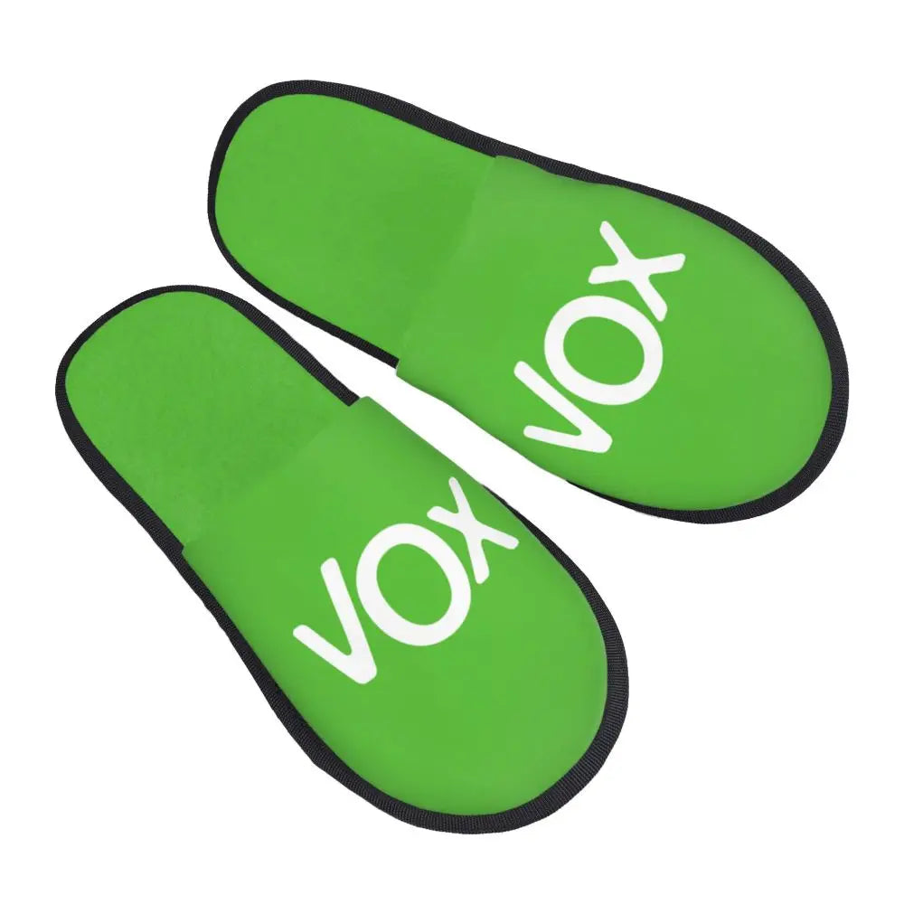 Custom Spain Vox Stripe Flag Soft Scuff With Memory Foam Slippers Women Spanish Political Party Spa House Shoes