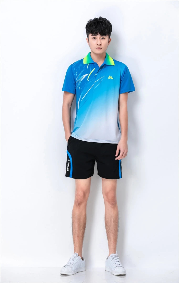 Quick dry Tennis tshirts,badminton sportswear shirt men/women,table tennis V-neckshirt,game clothes custom volleyball shirt 6907