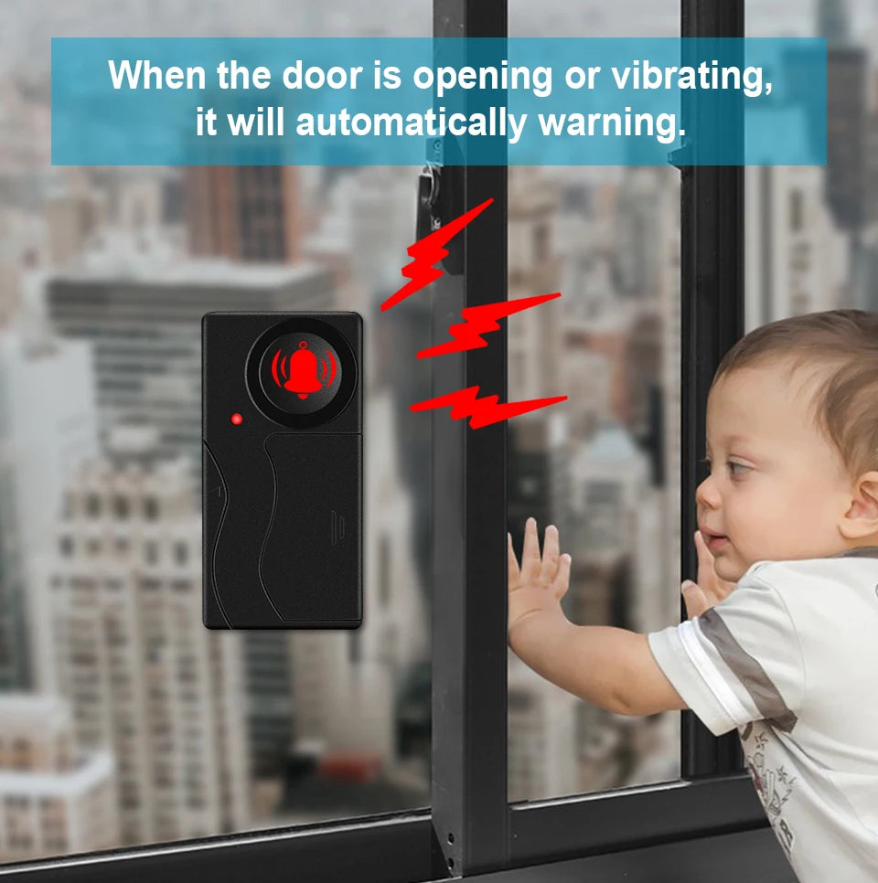 Wireless Door Window Vibration Sensor Alarm 110dB Anti-theft Remote Control Detectors Home Security Alarm System