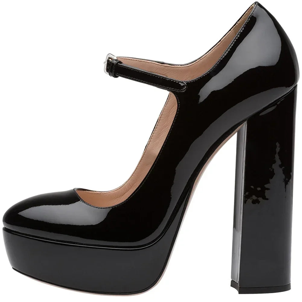 【Measure your feet length before order】Luxury Women High Heel Platform Pumps Mary Janes Evening Dress Plus Size Shoe 10-CHC-11