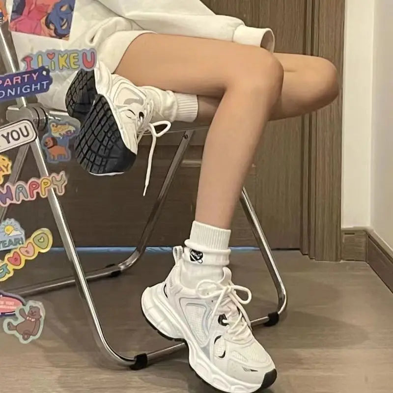 Women's White Luxary Sneakers 2024 Mesh Breathable Shoes for Women Summer Sports Running Casual Ladies Fitness Vulcanize Shoes