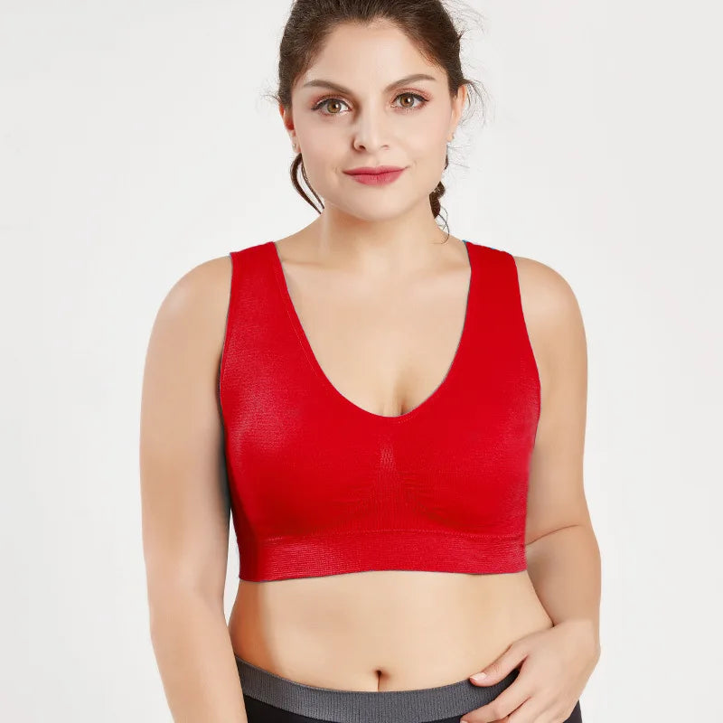 L-6XL Sports Bras for Women Yoga Plus Large Big Size Ladies Bralette Fat Top Underwear Padded Fitness Running Vest Brassiere