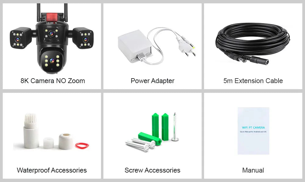 LS VISION 10K 20MP Four Screens WiFi PTZ Camera 10X Optical Zoom Auto Tracking Humanoid Detection CCTV Security Cameras Outdoor