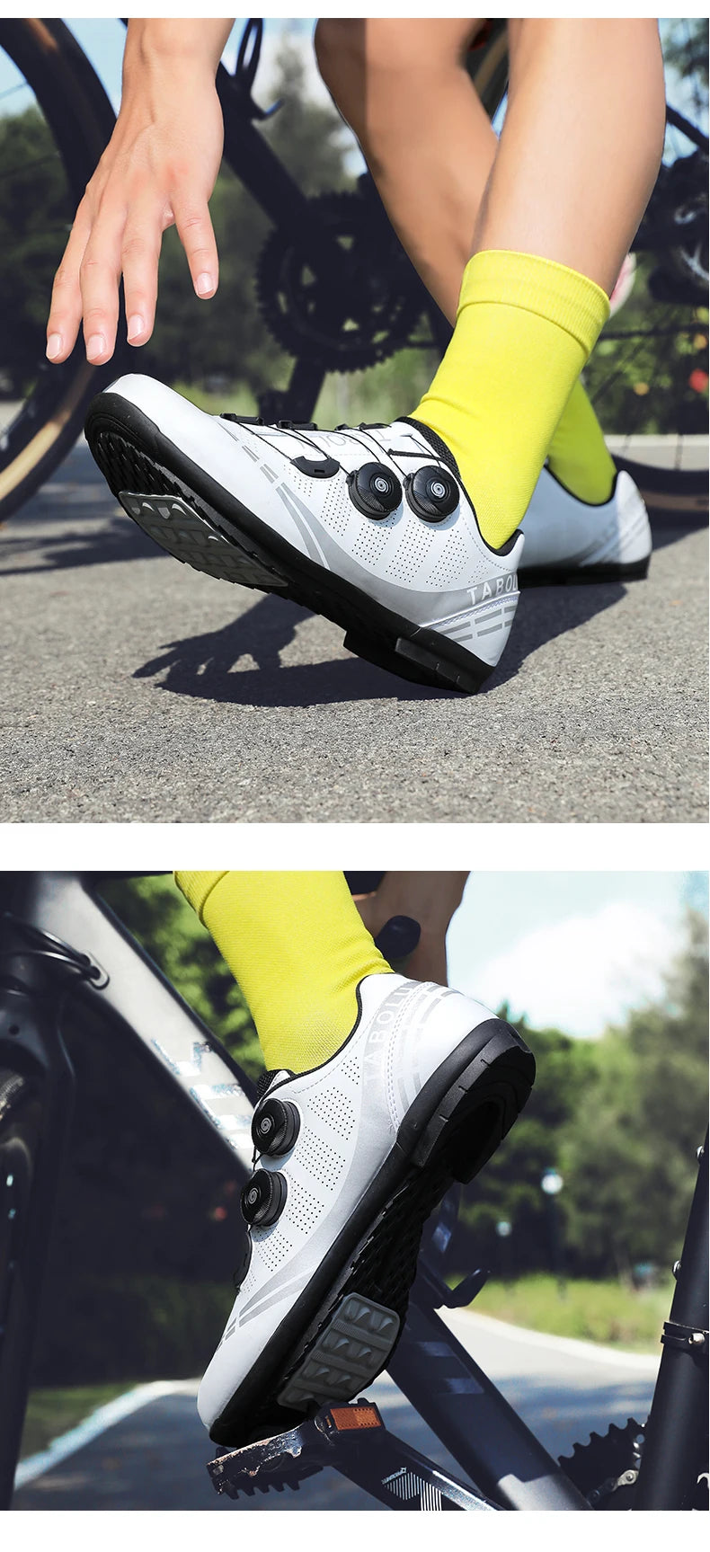 Double Buckle Cycling Shoes Men Women Nylon Bike Riding Shoes Mountain Road Bicycle Sneakers Cycling Fitness Training Shoes Male