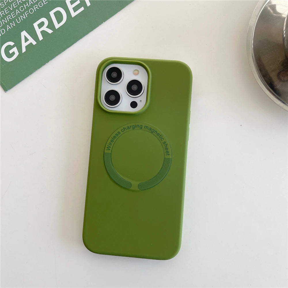 For Magsafe Phone Case For iPhone 17 16 15 Pro Max 14 13 12 11 Magnetic Wireless Charge Liquid Silicone Shockproof Bumper Cover