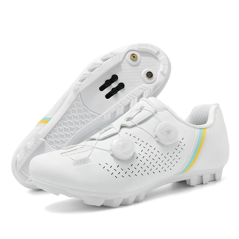 LIANYI July New Double Buckle Cycling Shoes Couple Bicycle Self-Locking SPD Road Bike MTB Cycling Sports Fitness Training Shoes
