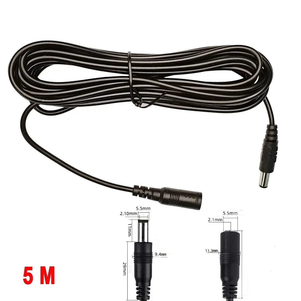 10M/ 5M 5.5mm*2.1mm DC Power Connector Extension Cord Jack Adapter Lead Cable DC Female Male Extension External Plug