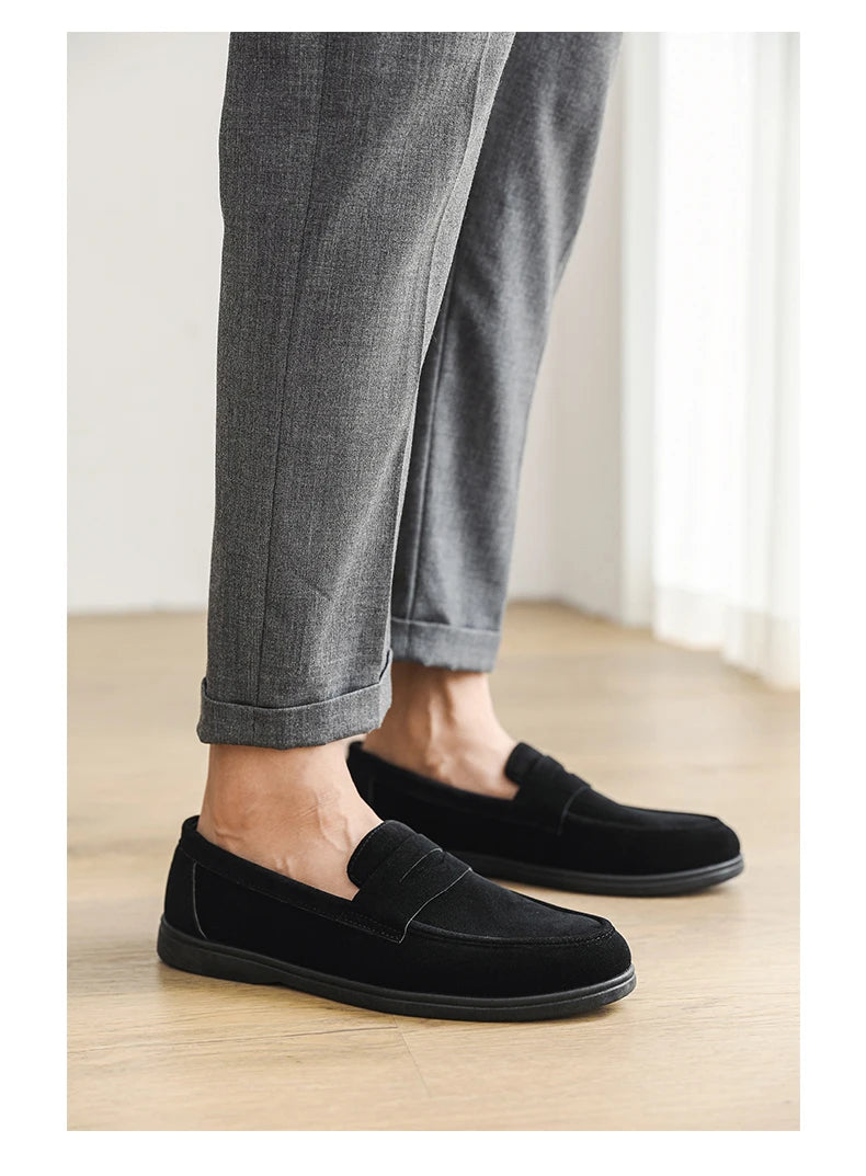 Genuine Leather Men Casual Shoes Luxury Brand Breathable Slip on Black Driving Shoes Moccasins Plus Size 39-45 Soft Men Loafers