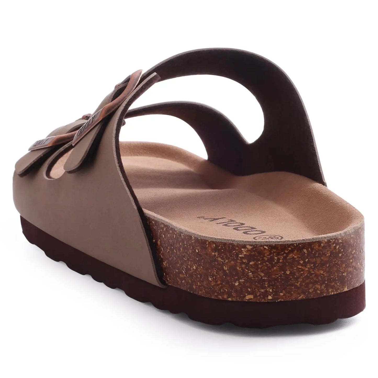KIDMI Cork Clogs Slippers For Women Cork Footbed Beach Sandals Outdoor Suede Clogs Sandals With Adjustable Buckle Men Sandals