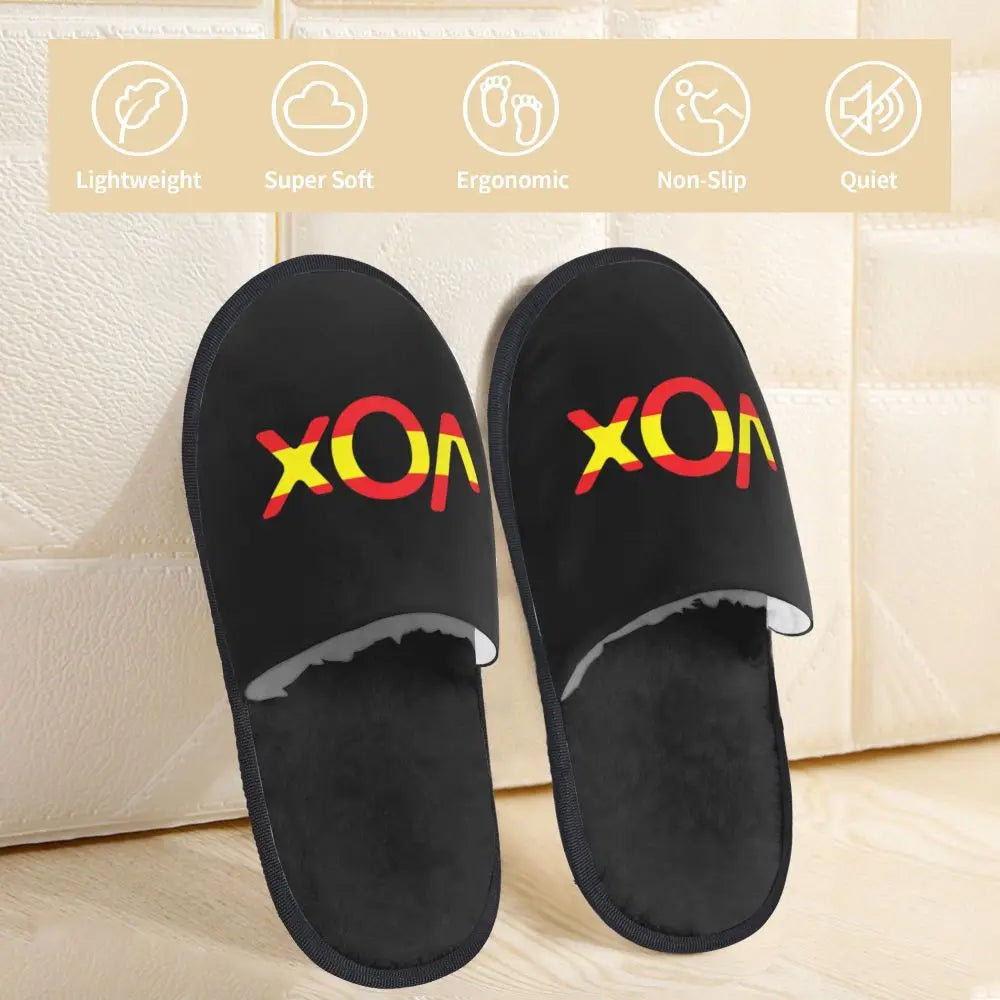 Custom Spain Vox Stripe Flag Soft Scuff With Memory Foam Slippers Women Spanish Political Party Spa House Shoes
