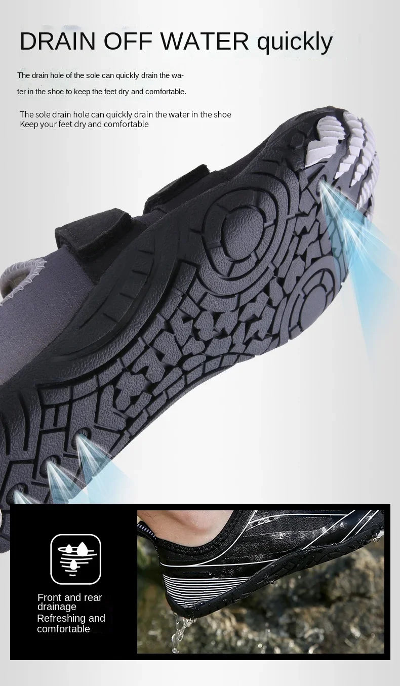 New Couple Water Shoes Aqua Shoes Five-finger Swimming Shoes 35-47 Size Beach Sports Shoes Fashion Men's Fitness Shoes