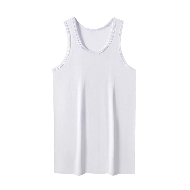 5/1 Pcs Men's Pure Cotton Sports Vest Solid Color Classic Four Seasons Thin Joker Sleeveless Slim Vest Youth Fitness Running T