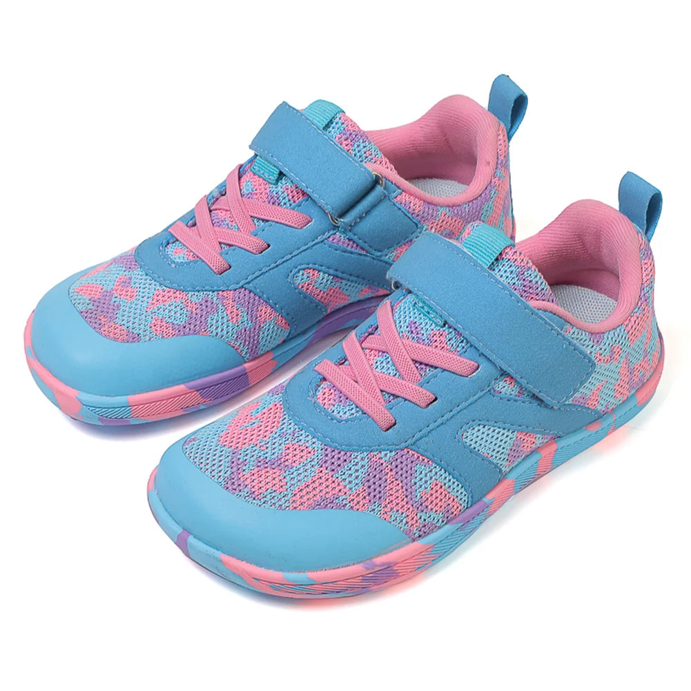 Kids Wide Barefoot Shoes Breathable Minimalist Sports Shoes Lightweight Running Shoes Fitness Trail Running Shoes