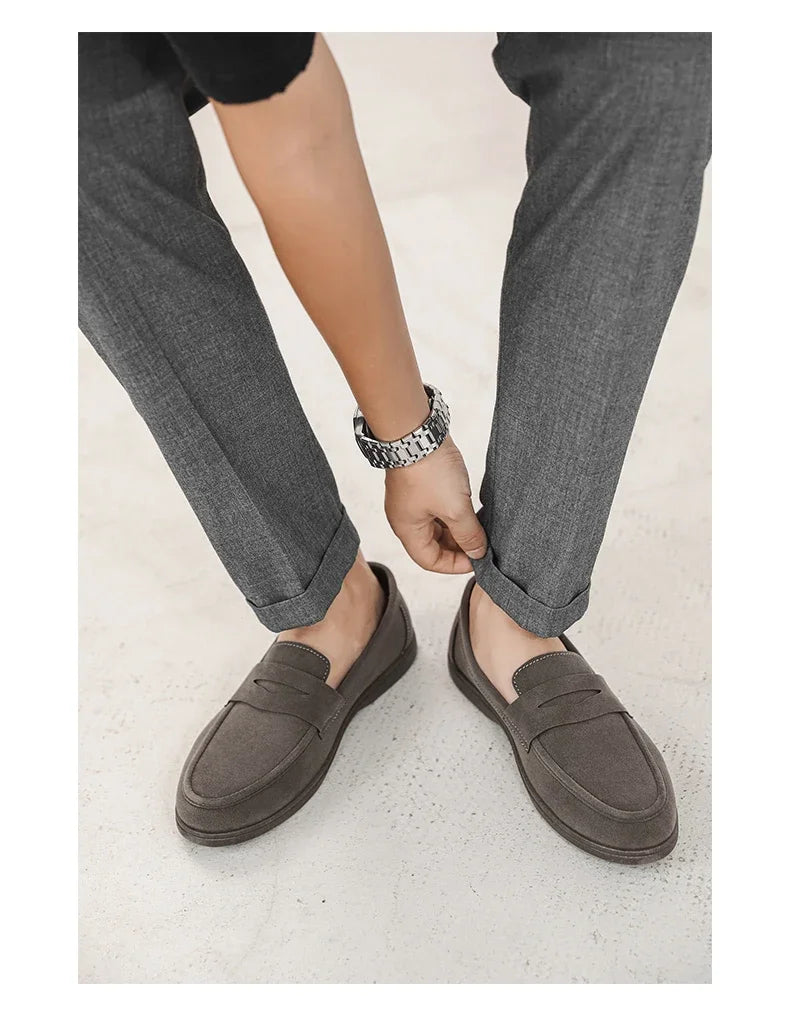 Genuine Leather Men Casual Shoes Luxury Brand Breathable Slip on Black Driving Shoes Moccasins Plus Size 39-45 Soft Men Loafers