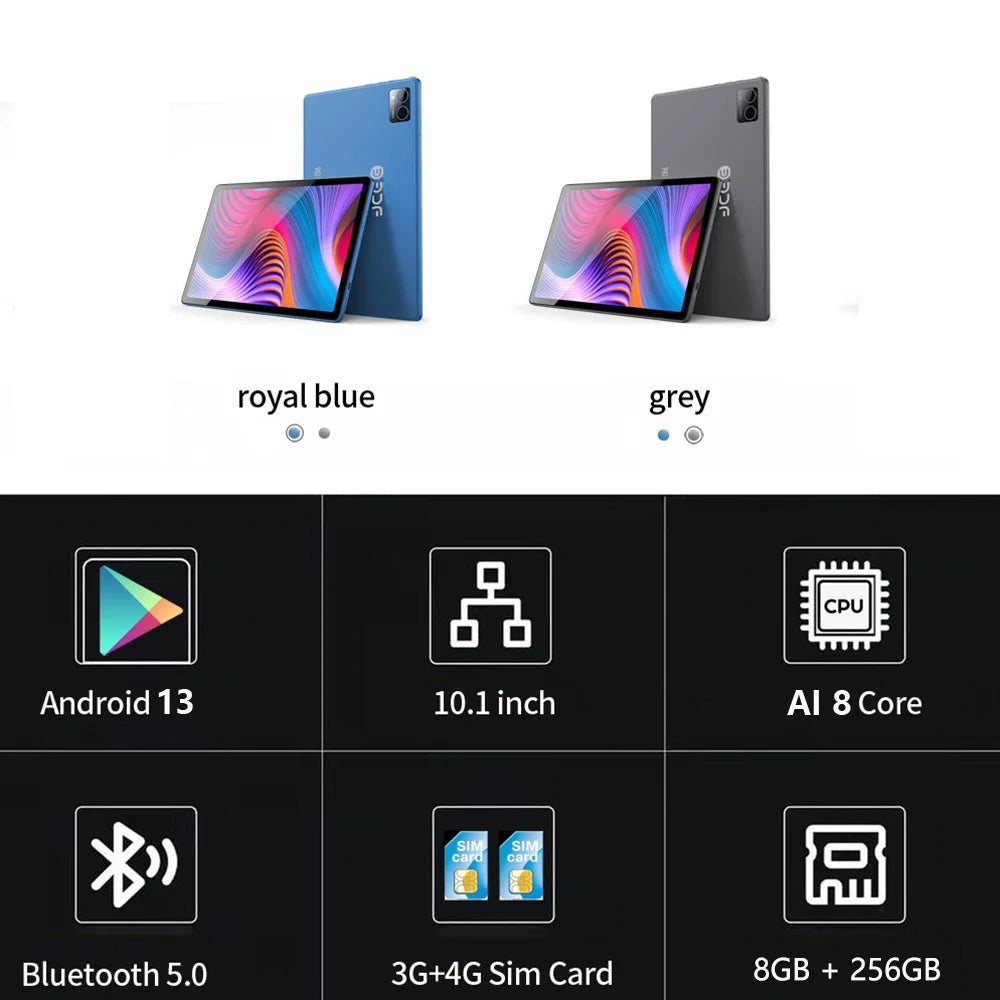2025 New Google Pad 10.1 Inch Tablets 2K FHD Display Octa Core 8GB RAM 256GB ROM Dual 4G LTE 5G WiFi Android Tablet PC 8000mAh