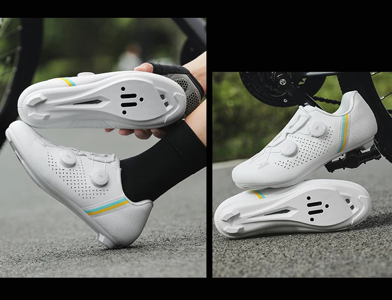 LIANYI July New Double Buckle Cycling Shoes Couple Bicycle Self-Locking SPD Road Bike MTB Cycling Sports Fitness Training Shoes