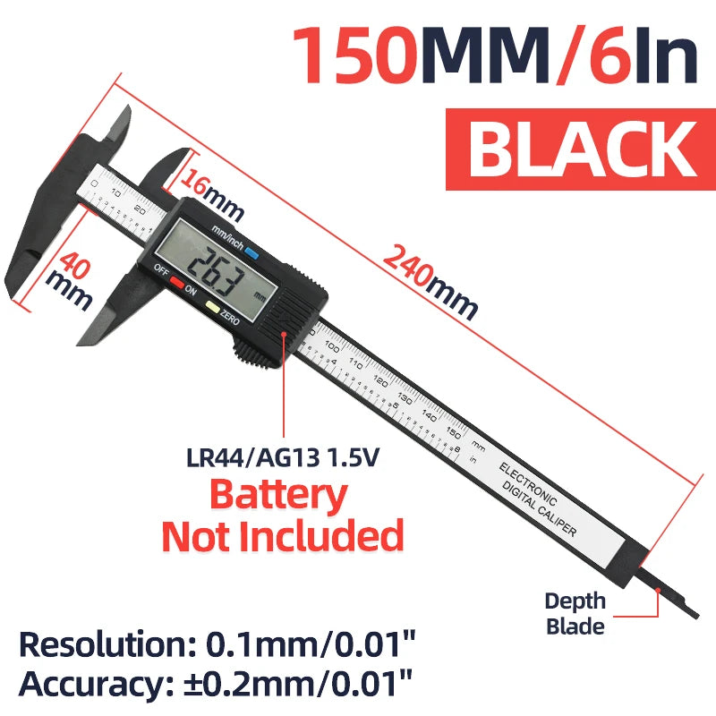 Digital Caliper Electronic Vernier Caliper Plastic Digital Ruler Calibrator Pachometer digital Micrometer Measuring Tool Caliber