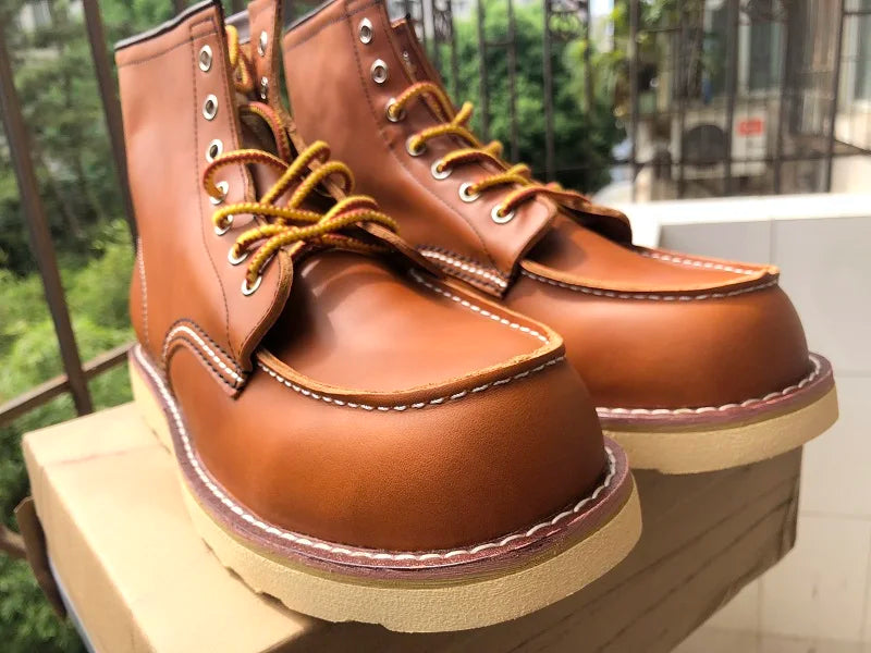 Red Black Winter Mens Shoes Desert Keep Warm Vintage Culture Rookie Men Genuine Leather Motorcycle Boots Men Western