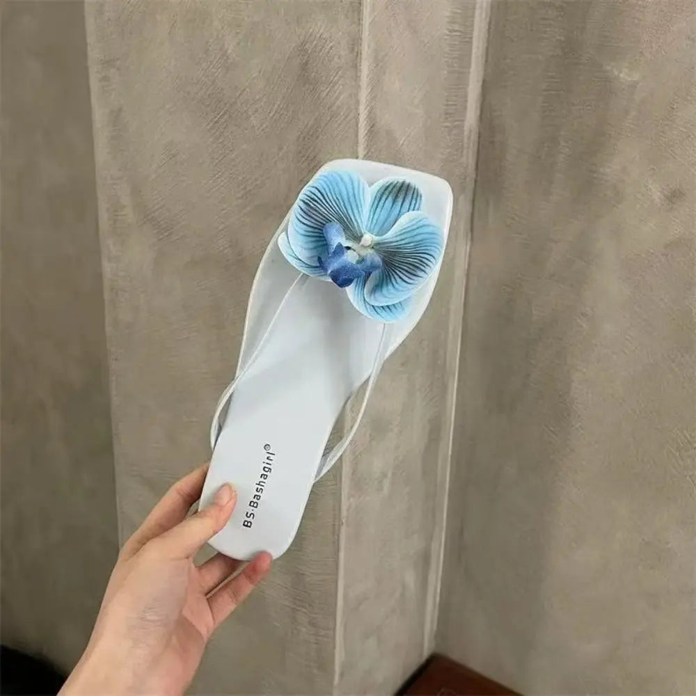 Casual Sweet Butterfly Orchid Slipper Elegant Summer Flower Flip Flops Out Wear Vacation Women's Sandals Outdoor