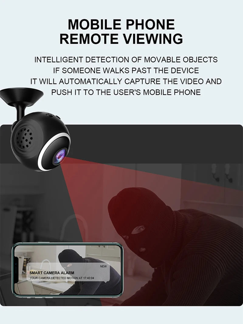 4K HD Security Camera Full Color Infrared Night Vision WiFi Monitor Motion Detection Mini Surveillance With Cloud Storage