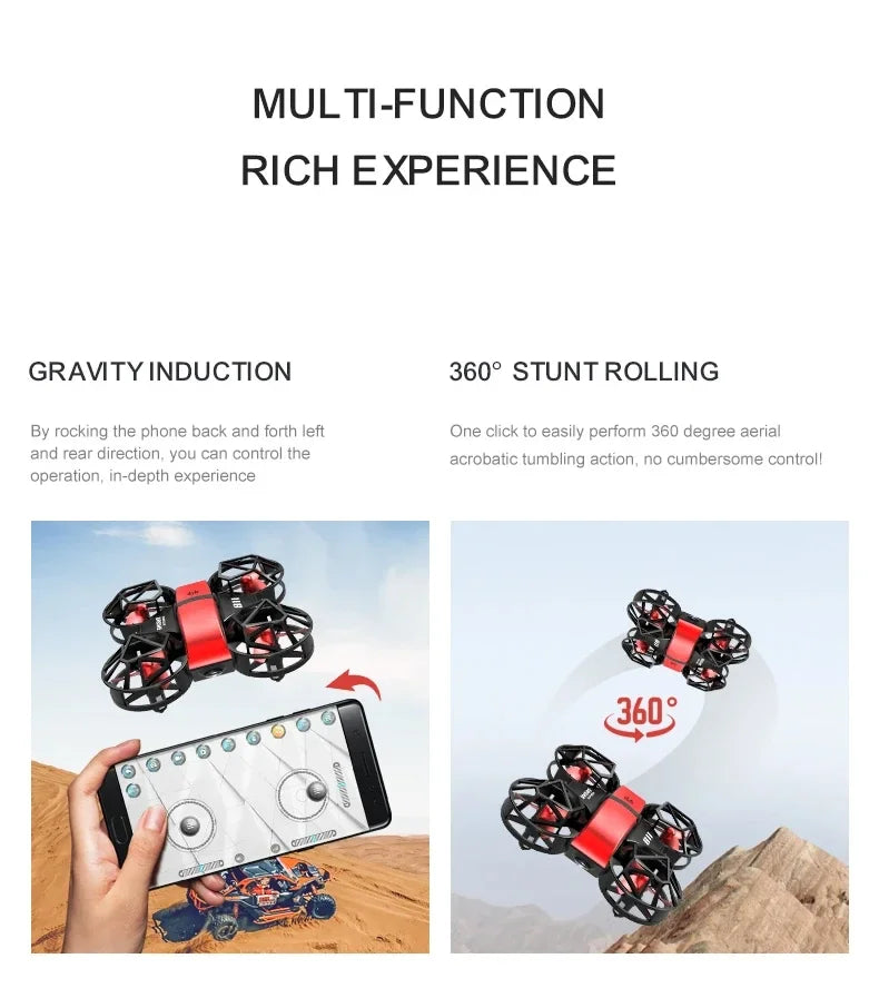 D12 Mini Drone 4k Profession HD Wide Angle Camera 1080P WiFi FPV Drone Camera Height Keep Drones Camera Helicopter Toys Gifts
