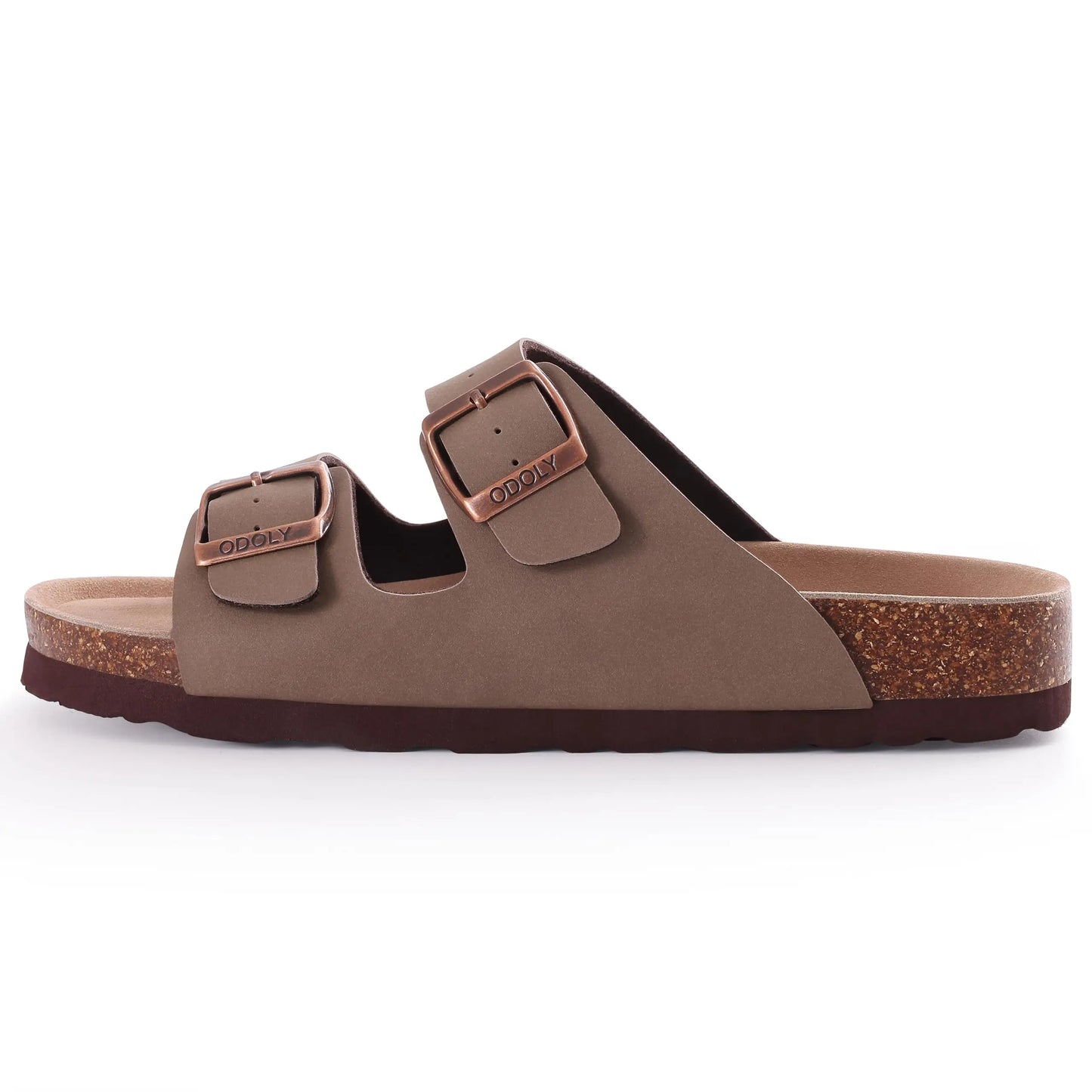 KIDMI Cork Clogs Slippers For Women Cork Footbed Beach Sandals Outdoor Suede Clogs Sandals With Adjustable Buckle Men Sandals