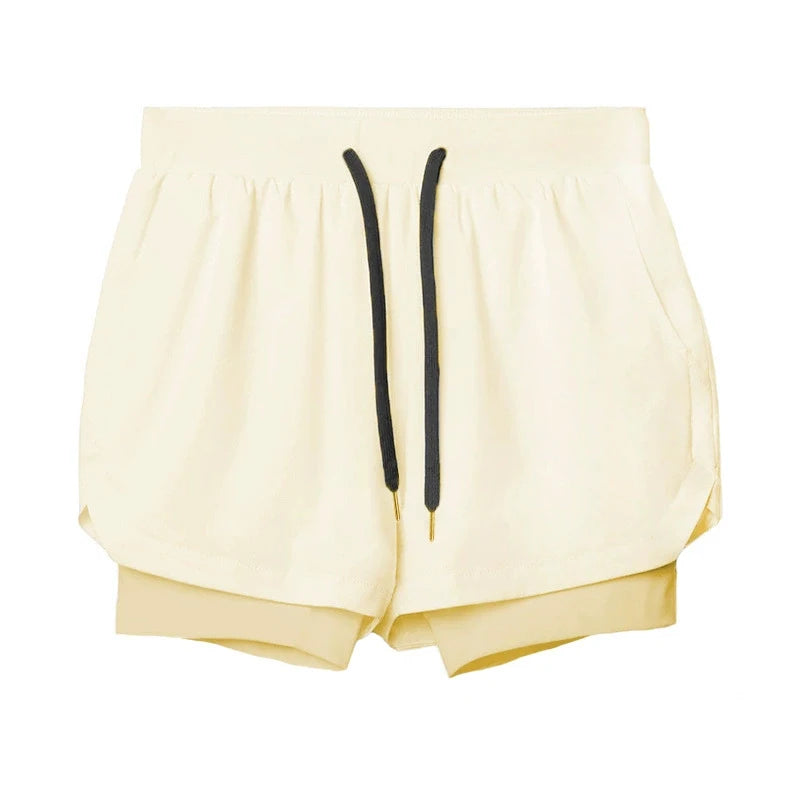Men's 2-in-1 Running Shorts Quick Dry Gym Sports Shorts Double Layer Breathable Beach Fitness Inner Lining Summer 2025