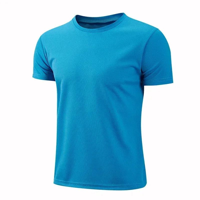 Quick-drying Round Neck Sport T-shirt Gym Fitness Shirt Trainer Running T-shirt Men Breathable Sportswear Костюм Женский Летний