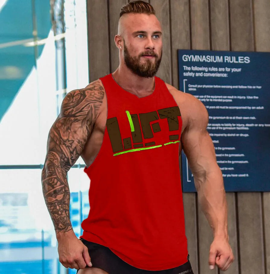 New Gym Sleeveless Clothing Men Bodybuilding and Fitness Tank Top Vest Sportswear Undershirt muscle workout Singlets Gym shirt