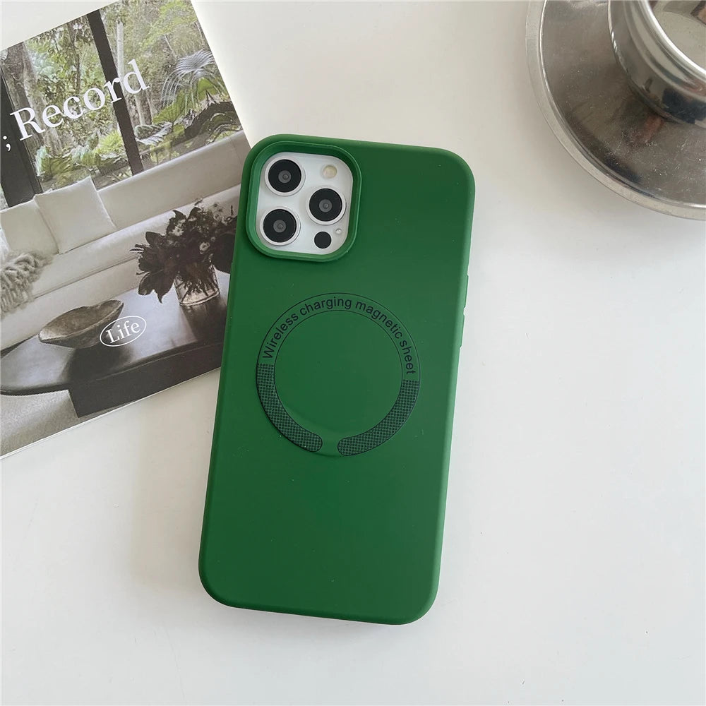 For Magsafe Phone Case For iPhone 17 16 15 Pro Max 14 13 12 11 Magnetic Wireless Charge Liquid Silicone Shockproof Bumper Cover