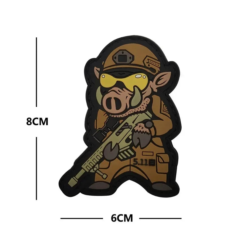 3D Tactical Military Patches PVC Fitness Armband Vests Hats Badges Soft Rubber Sword Cat Bear Morale Hook Loop Applique Emblem