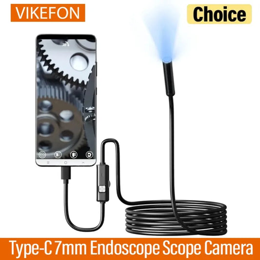 Type-C 7mm Endoscope Scope Camera 1m 1.5m 2m for Car Scenarios Endoscope Camera with 6 Led Lights Ideal for Car Engines