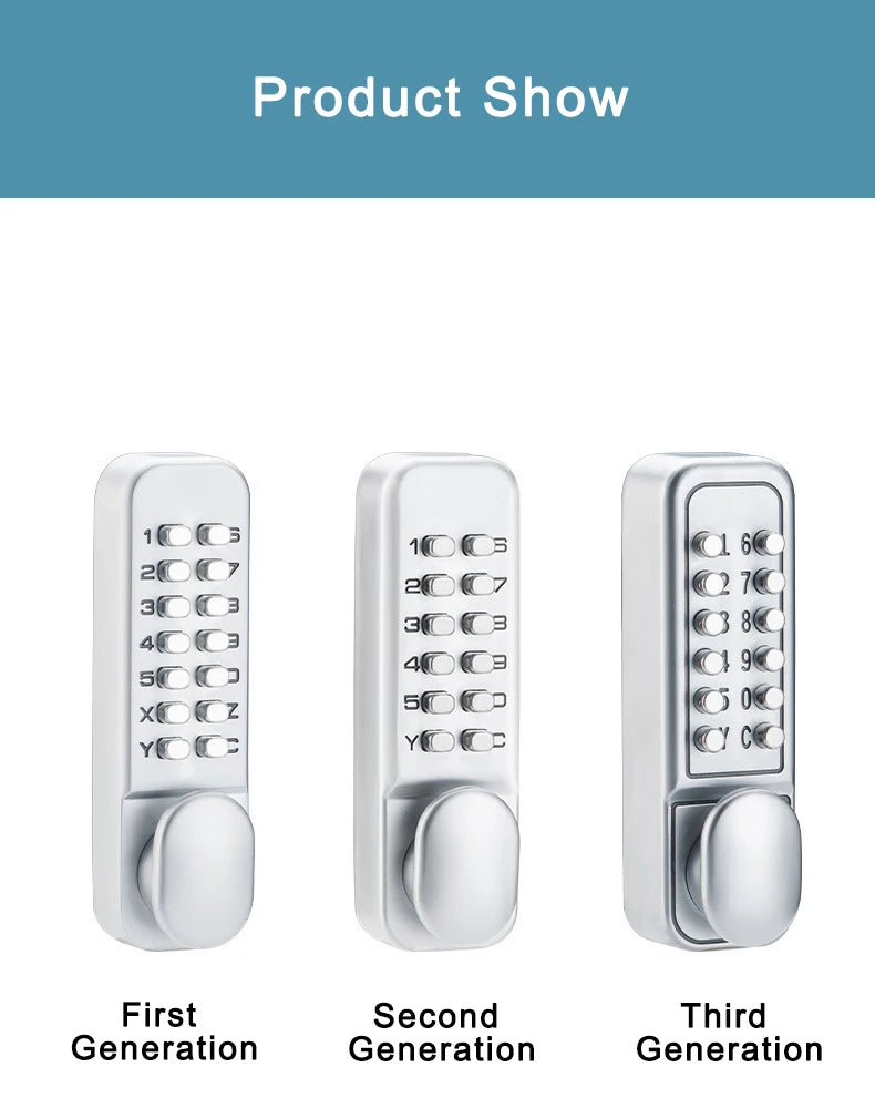 Waterproof Mechanical Password Code Number Single Latch Lock For Outdoor Wooden Door
