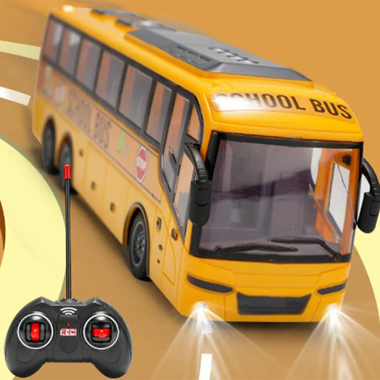 Rc Bus Electric Remote Control Car with Light Tour Bus School City Model 27Mhz Radio Controlled Machine Toys For Boys Kids