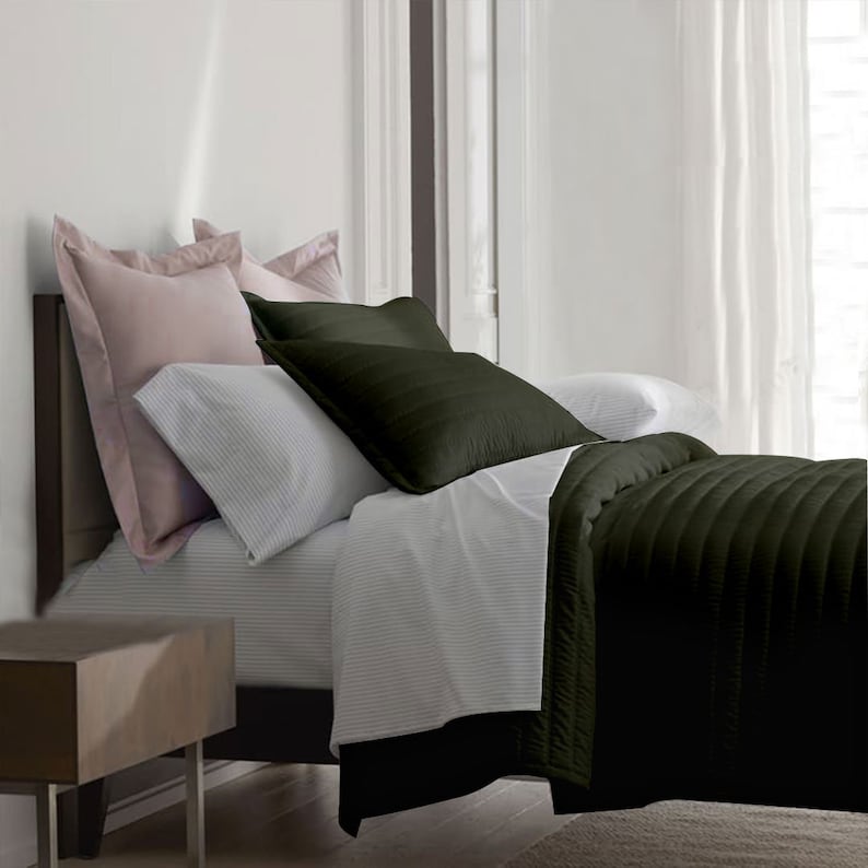 Channel stitch - Pure Linen Quilt Sets-3
