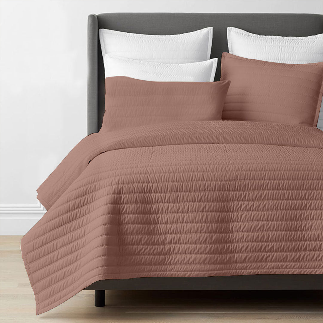 Channel stitch - Pure Linen Quilt Sets-7